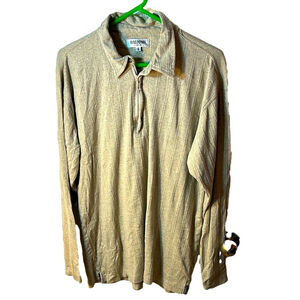 Balmain Beige Long Sleeve quarter zip Shirt size medium